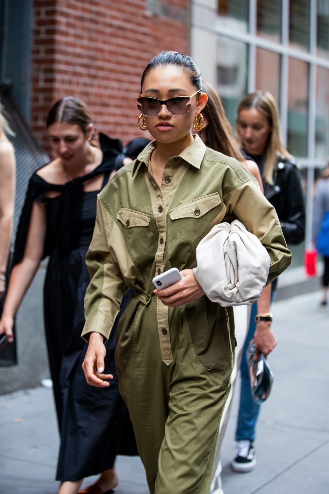 New York Fashion Week Bottega Veneta Pouch bag street style