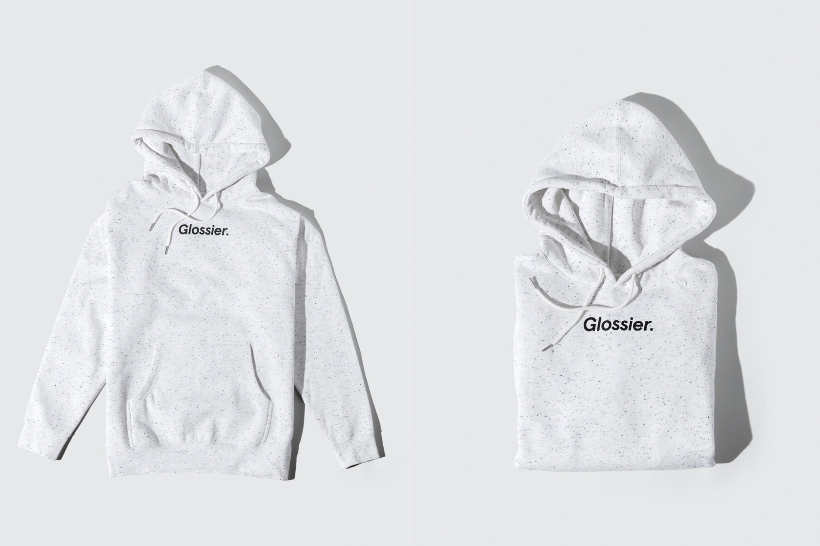 Glossier launches new white and grey Terrazzo hoodie