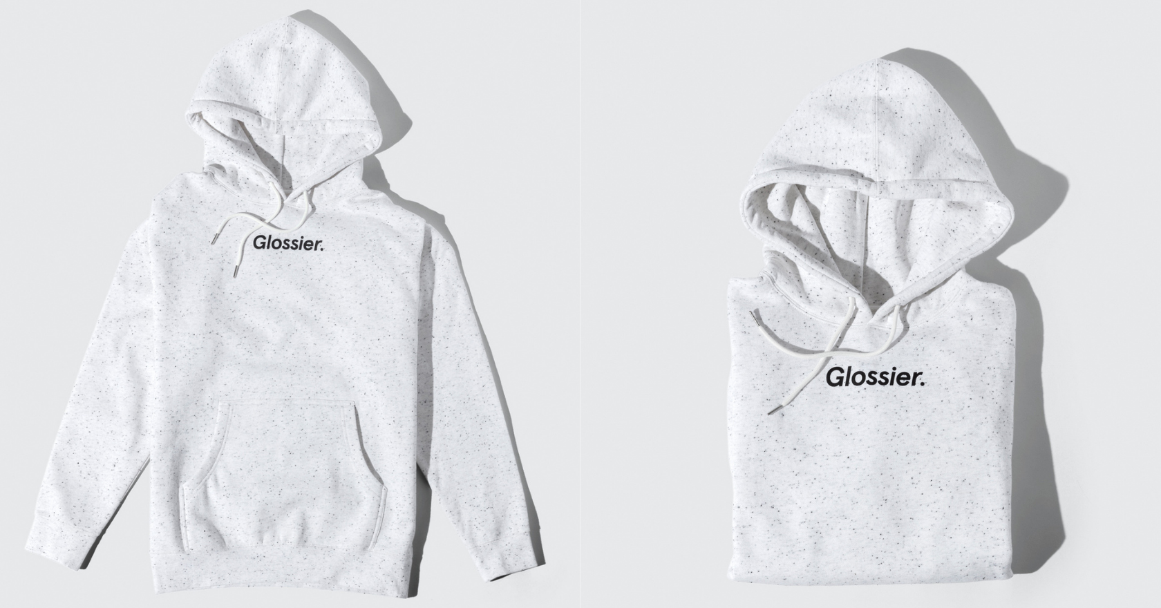 Glossier launches new white and grey Terrazzo hoodie