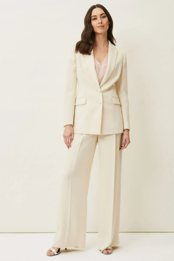 Cream trouser suit ladies hotsell