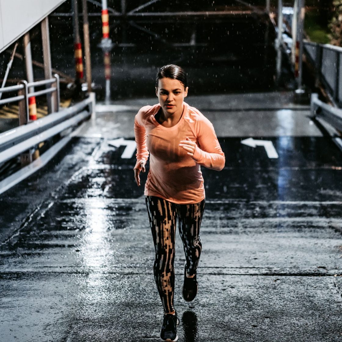 Working out in the rain sale