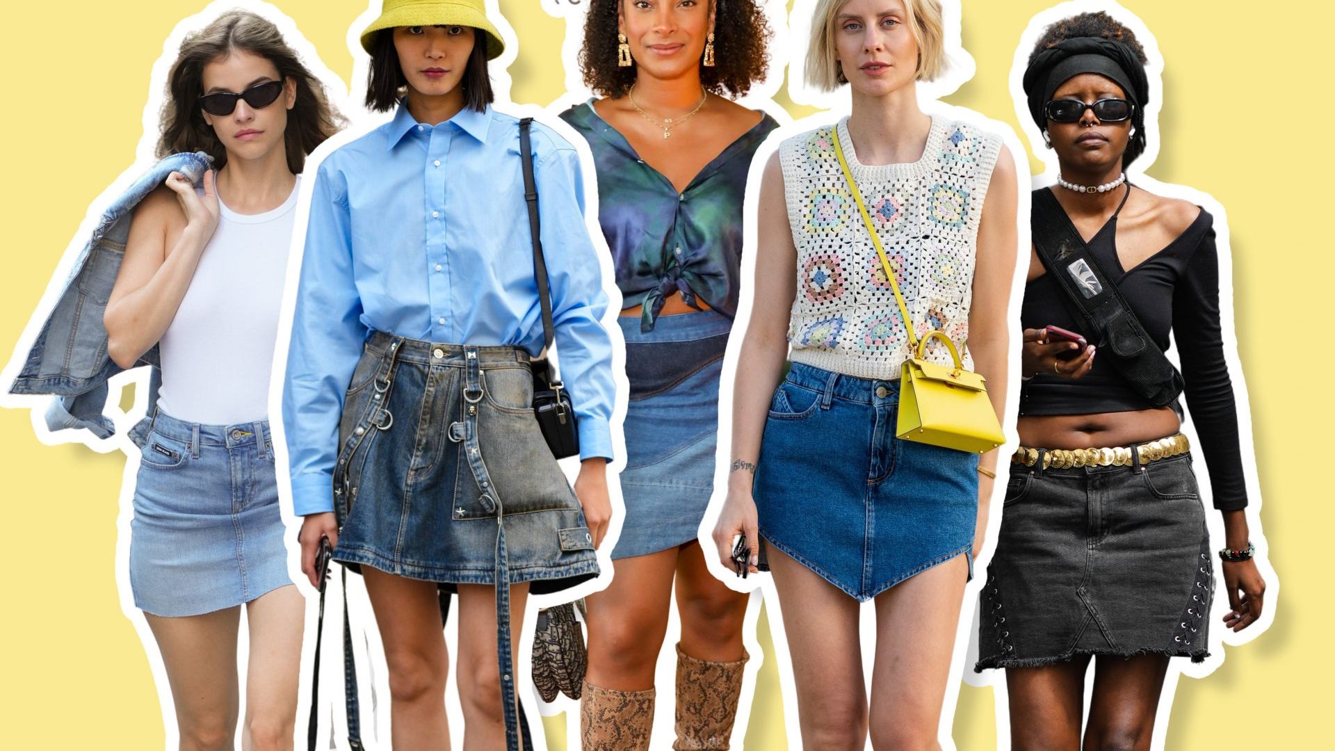 How to style a low waisted denim mini skirt