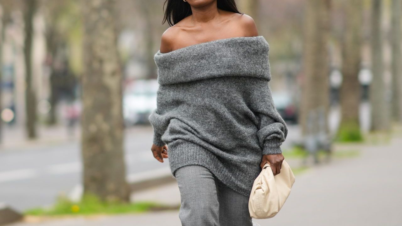 Off the shoulder jumpers how to style the knitwear for 2024